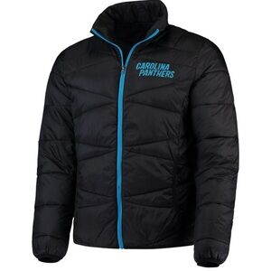 Men's Carolina Panthers G-III Sports by Carl Banks Black Blitz Packable Puffer